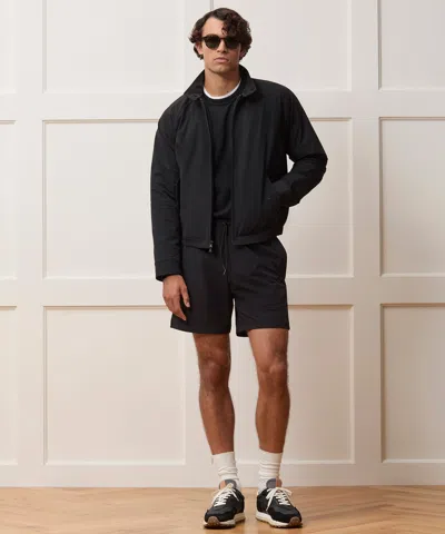 Todd Snyder Men's Lightweight Nylon Harrington Jacket In Pitch Black, Size Xl In Black