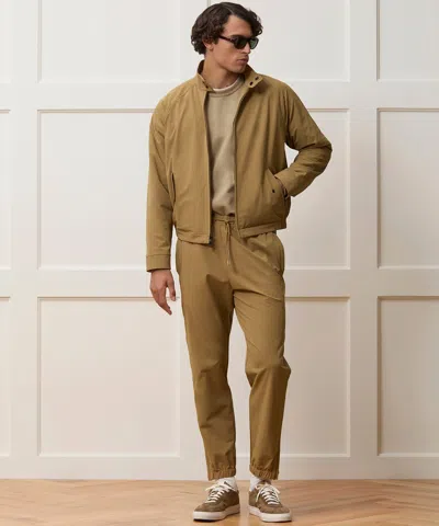 Todd Snyder Men's Lightweight Nylon Harrington Jacket In Dark Wheat, Size Xl In Brown