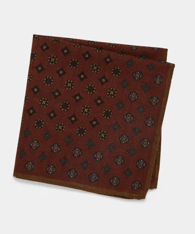 Todd Snyder Men's Italian Wool Medallion Pocket Square In Brown, Size O/s In Brown