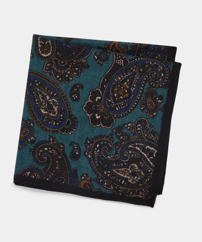 Todd Snyder Men's Italian Wool Paisley Pocket Square In Teal, Size O/s In Multi
