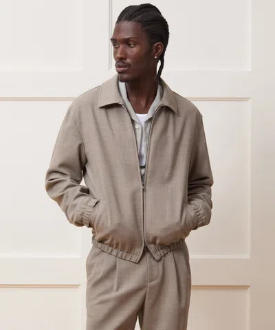 Todd Snyder Men's Lightweight Italian Wool Bomber Jacket In Oatmeal, Size M In Gray