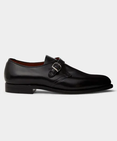 Alden Shoe Company Alden Plain Toe Monk Strap Shoe In Black