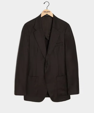 Todd Snyder Men's Italian Flannel Madison Jacket In Dark Brown, Size 46l In Black