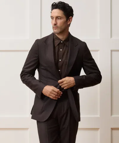 Todd Snyder Men's Italian Flannel Madison Jacket In Dark Brown, Size 46l In Black