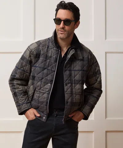 Barbour Men's  Quilted Transport Jacket In Navy, Size 44 In Gray