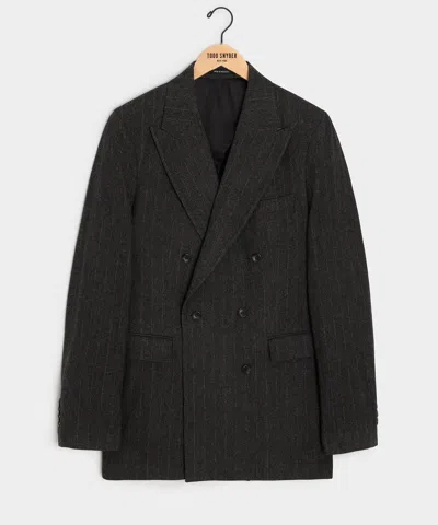 Todd Snyder Men's Italian Flannel Double-breasted Jacket In Charcoal, Size 42r In Neutral