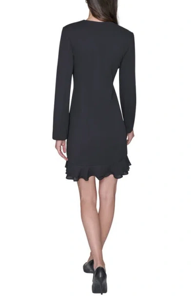 Karl Lagerfeld Women's Double Breasted Tiered Mini Dress In Black
