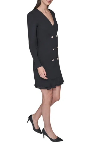 Karl Lagerfeld Women's Double Breasted Tiered Mini Dress In Black