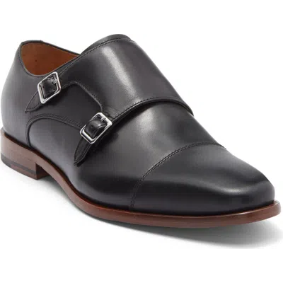 Curatore Double Monk Leather Loafer In Black
