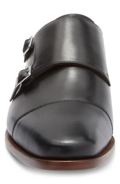 Curatore Double Monk Leather Loafer In Black