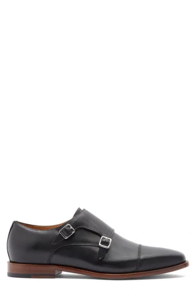 Curatore Double Monk Leather Loafer In Black