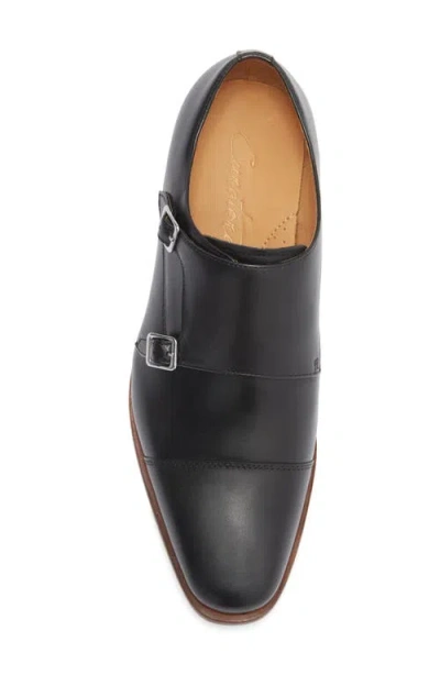 Curatore Double Monk Leather Loafer In Black