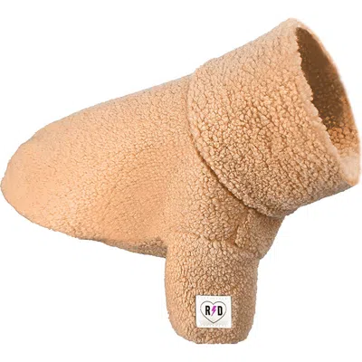 Rebel Dawg Boho Faux Shearling Pullover Dog Sweater In Brown