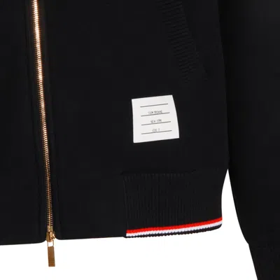 Thom Browne Cotton Zip Hoodie And Pockets In Blue