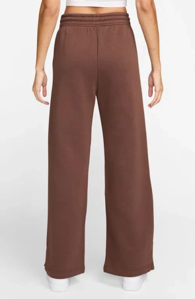 Nike Sportswear Phoenix High Waist Wide Leg Sweatpants In Brown