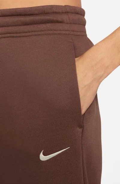 Nike Sportswear Phoenix High Waist Wide Leg Sweatpants In Brown