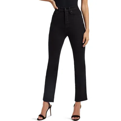Good American Good Curve Never Fade High Waist Straight Leg Jeans In Black
