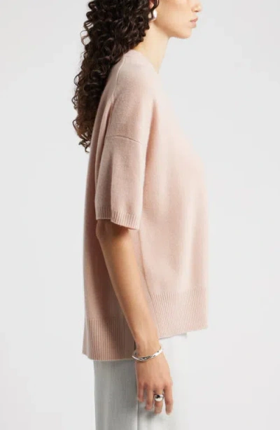 Nordstrom Short Sleeve Cashmere Sweater In Neutral