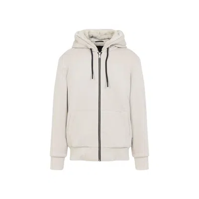 Moose Knuckles Regular Fit Drawstring Hoodie With Zip Closure In Neutral