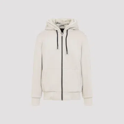 Moose Knuckles Regular Fit Drawstring Hoodie With Zip Closure In Neutral
