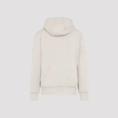 Moose Knuckles Regular Fit Drawstring Hoodie With Zip Closure In Neutral