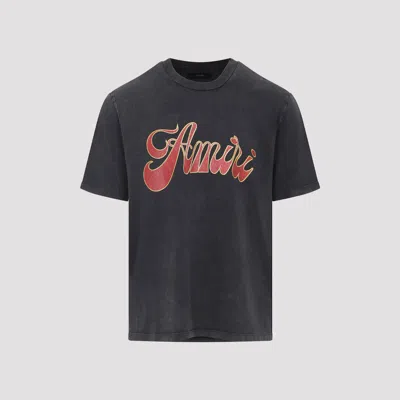 Amiri Black Crewneck Logo T-shirt In Black