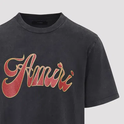 Amiri Black Crewneck Logo T-shirt In Black