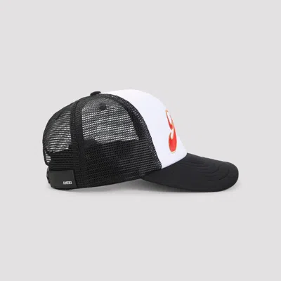 Amiri Structured Black Cap With Embroidered Logo In White