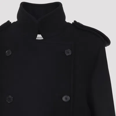 Khaite Donna Oversized Double-breasted Wool Coat In Black
