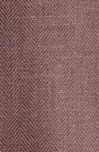 Canali Kei Trim Fit Light Red Wool & Silk Blend Herringbone Sport Coat In Red