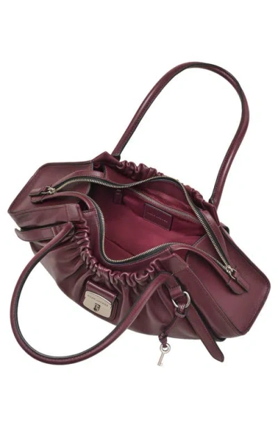Marc Jacobs Womens Dark Plum Cristina Logo-plaque Leather Satchel Bag In Purple