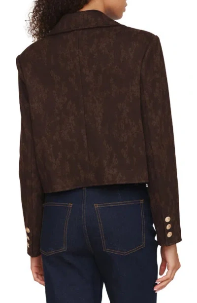 Bagatelle Floral Jacquard Crop Jacket In Brown