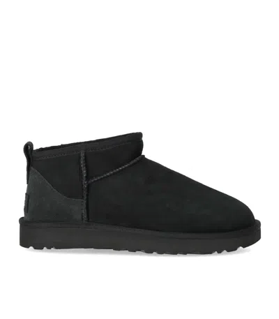 Ugg Classic Ultra Mini Suede Boots For Woman In Black