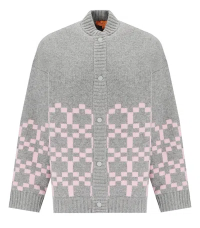 Stine Goya Tino Grey And Pink Bomber Jacket In Gray