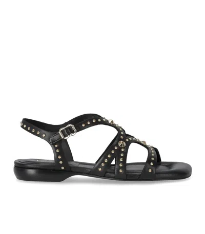 Ash Ruby Black Flat Sandal