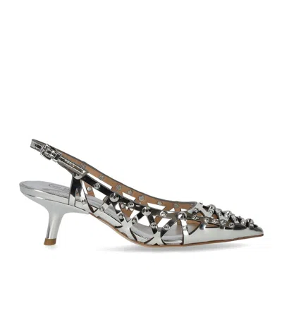 Ash Bizarre Silver Slingback Pump In Silver