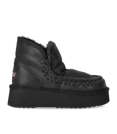 Mou Mini Eskimo Platform Black Boot In Black