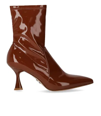 Sergio Levantesi Janet Brown Heeled Ankle Boot In Brown