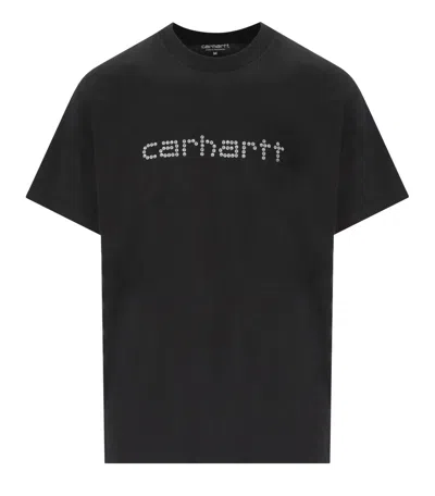 Carhartt Wip Short Sleeves Rivet Script T-shirt In Black
