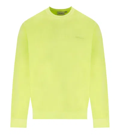 Carhartt Wip Duster Script Arctic Lime Sweatshirt In Green