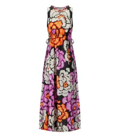 Essentiel Antwerp Flowers Black Long Dress In Multi