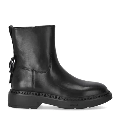 Ash Stylish Ankle Boots With Buckle And Chunky Sole In Black