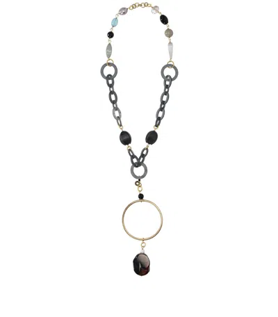 Almala Àlmala Metal Grey Necklace In Black