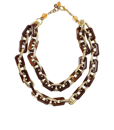 Almala Àlmala Gold Acetate Corniola Necklacke In Gold