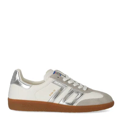 Back70 Cloud Metallic Silver Sneaker In White