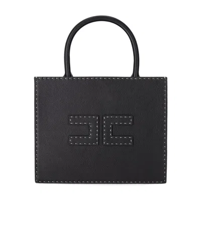 Elisabetta Franchi Structured Handbag With Dual Handles In Black