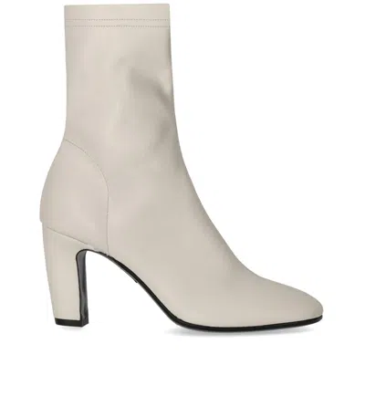 Strategia Zhaira White Heeled Ankle Boot In White