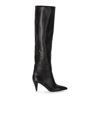Strategia Scout Black Heeled High Boot In Black
