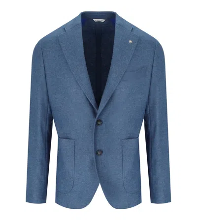 Manuel Ritz Carta Da Zucchero Single-breasted Jacket In Blue