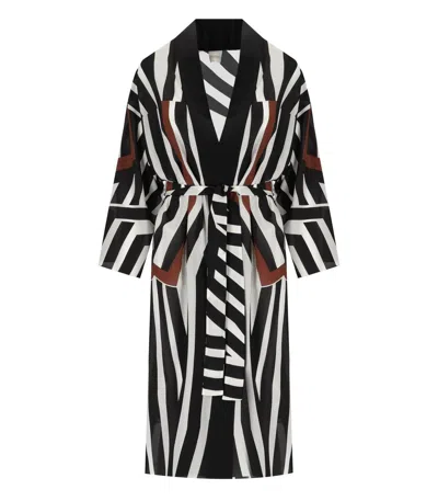 Max Mara Beachwear Ovatte Cocoa Kaftan In Black